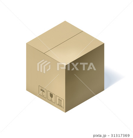 Isometric cardboard box isolated on white. Isometric cardboard box isolated on white. 31317369
