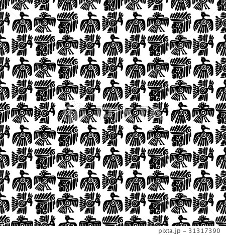 Seamless maya pattern. Black and white ethnic 31317390