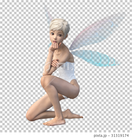可愛的童話仙女天使perming3DCG插圖素材 31319174