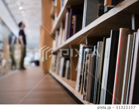 Blur People stand Book shelf in Bookstore Library 31322157