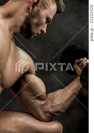 Closeup of a handsome power athletic man 31322426