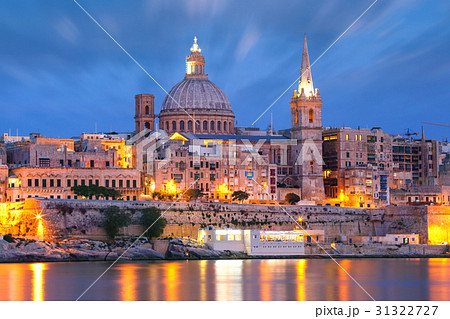 Valletta Skyline from Sliema at night, Malta 31322727
