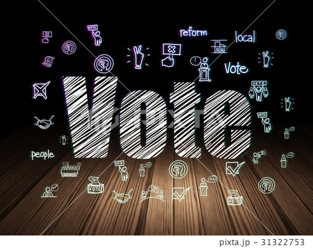 Politics concept: Vote in grunge dark room Politics concept: Vote in grunge dark room 31322753