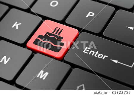 Entertainment, concept: Cake on computer keyboard 31322755