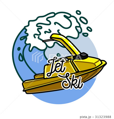 Color vintage jet ski emblem 31323988