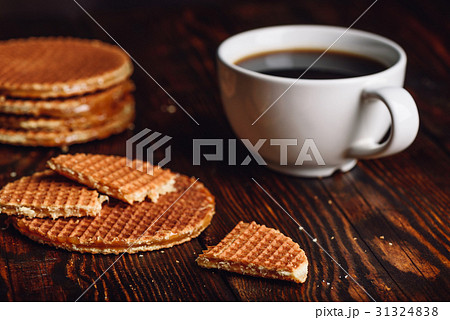 Dutch Waffles with Coffee. Dutch Waffles with Coffee. 31324838