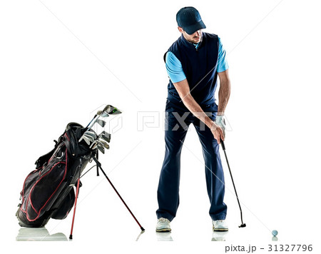 man golfer golfing isolated withe background man golfer golfing isolated withe background 31327796