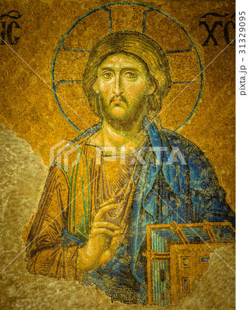 Jesus Christ, a Byzantine mosaic in Hagia Sophia  31329095