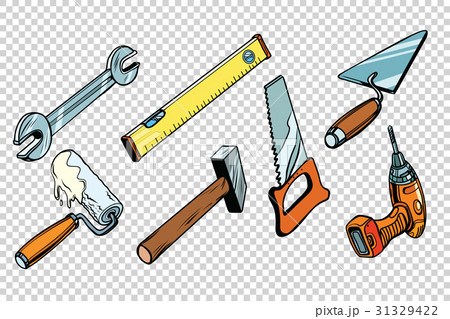 Set repair tools, isolated background Set repair tools, isolated background 31329422