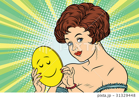 Beautiful woman with mask Emoji dream 31329448