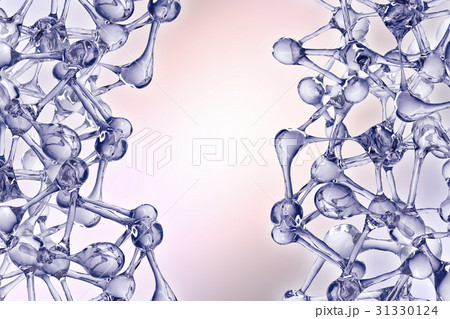 Molecule illustration over blue background, Life 31330124