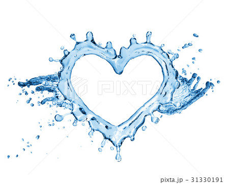 Water splash in the form of a heart. 31330191