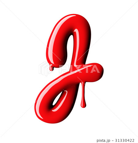 Glossy red letter J uppercase. 3D rendering 31330422