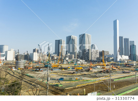 都市風景　東京　晴海フラッグ　2020東京五輪選手村　建設現場　2017年3月 31330774
