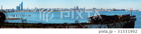 View of Montevideo city in port area 31331902