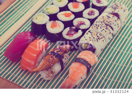 Sushi set in restaurant 31332124