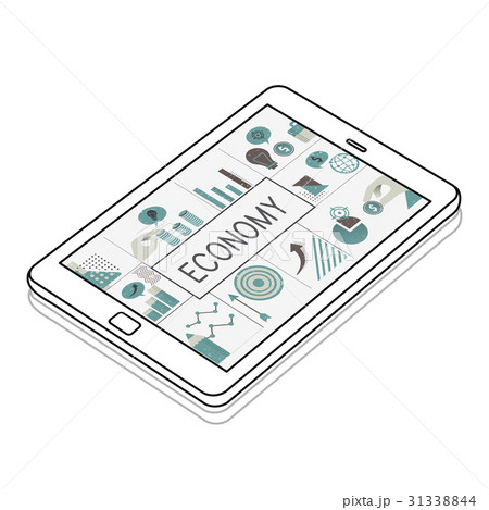 Illustration of financial business chart investment on digital tablet 31338844