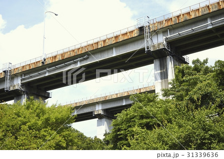 錆びた高速道路の橋脚 31339636
