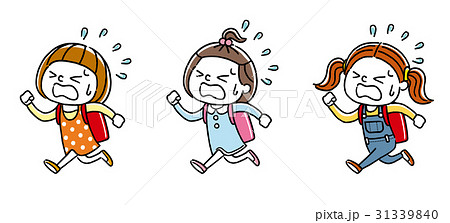 走って通学する女の子たち:セット 走って通学する女の子たち:セット 31339840