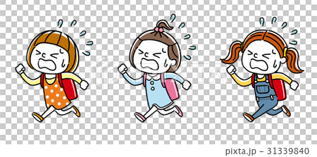 走って通学する女の子たち:セット 走って通学する女の子たち:セット 31339840