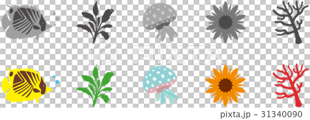 Aquarium icon color & monochrome Aquarium icon color & monochrome 31340090