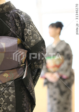 【着物】着物姿（大島紬） 31340270