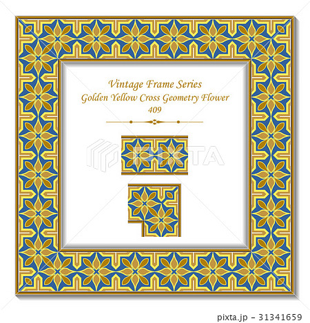 3D frame of Golden Yellow Cross Geometry Flower 31341659