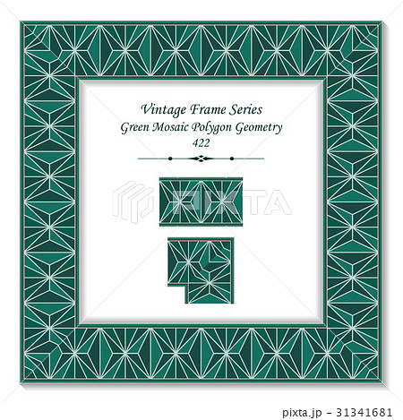 3D frame of Green Mosaic Polygon Geometry Cross 31341681
