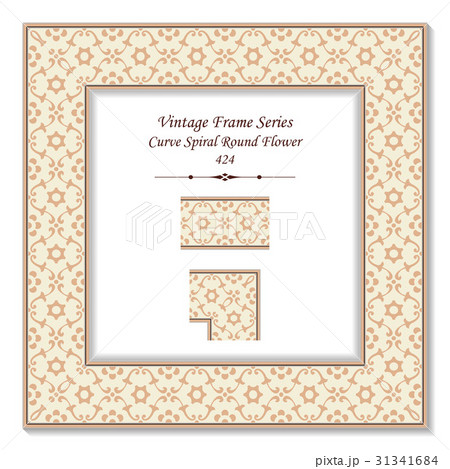 Vintage 3D frame of Curve Spiral Round Flower Vintage 3D frame of Curve Spiral Round Flower 31341684