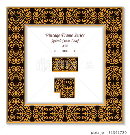 Vintage 3D frame of Spiral Cross Leaf Vintage 3D frame of Spiral Cross Leaf 31341720