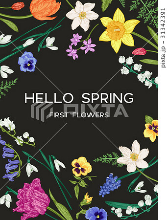 Card with spring flowers. 31342391