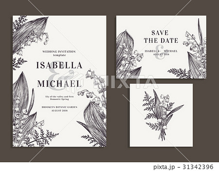 Cards with lilies of the valley. 31342396