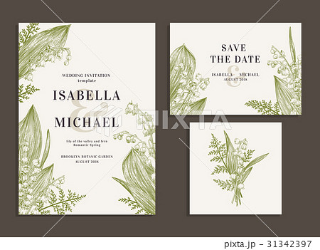 Cards with lilies of the valley. 31342397