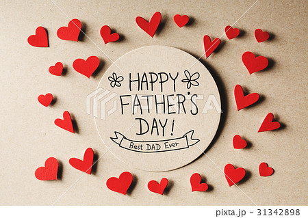 Happy Fathers Day message with small hearts 31342898