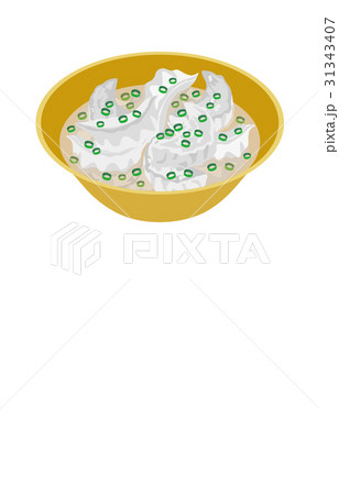 今日のご飯水餃子のイラスト素材