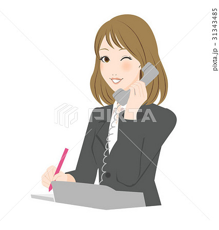 Ol電話のイラスト素材