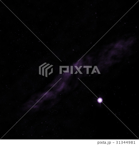Star field in space and a nebulae. 3D rendering 31344981