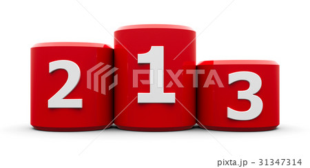 Red cylinder podium Red cylinder podium 31347314
