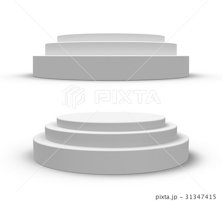 White round podium, isolated on white White round podium, isolated on white 31347415