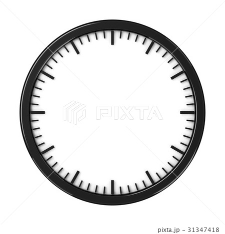 Black empty clock without arrows 31347418