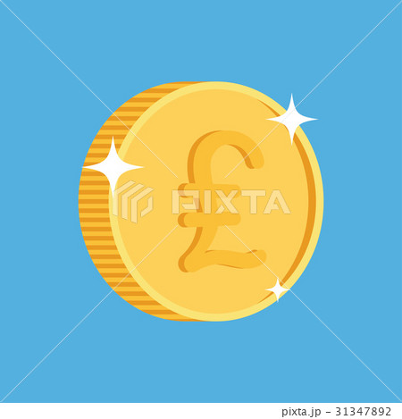 gold coin icon with british pound symbol. 31347892