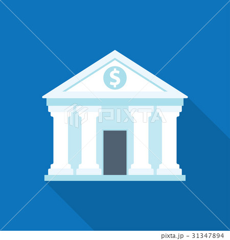 Flat icon of bank building Flat icon of bank building 31347894