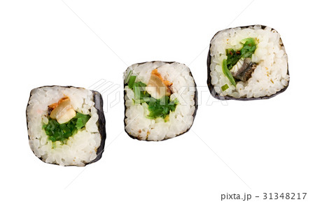 Japanese Sushi Rolls Isolated 31348217