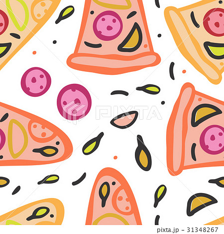 Seamless pattern with pizza 31348267