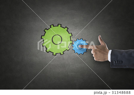 Gears concept on blackboard Gears concept on blackboard 31348688