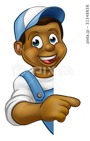 Black Handyman Mechanic Plumber Gardener Decorator 31348838