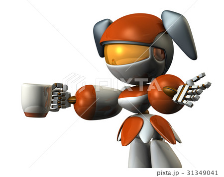コーヒーブレイク中のキュートなロボット コーヒーブレイク中のキュートなロボット 31349041