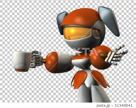 コーヒーブレイク中のキュートなロボット コーヒーブレイク中のキュートなロボット 31349041
