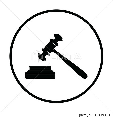 Judge hammer icon 31349313