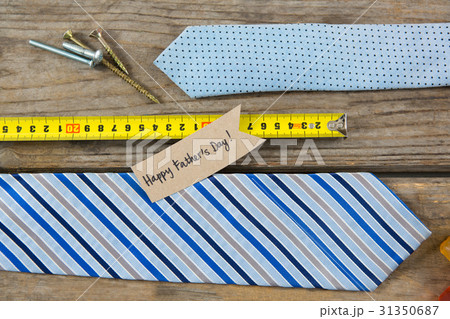 View of hand tools by neckties with fathers day View of hand tools by neckties with fathers day 31350687